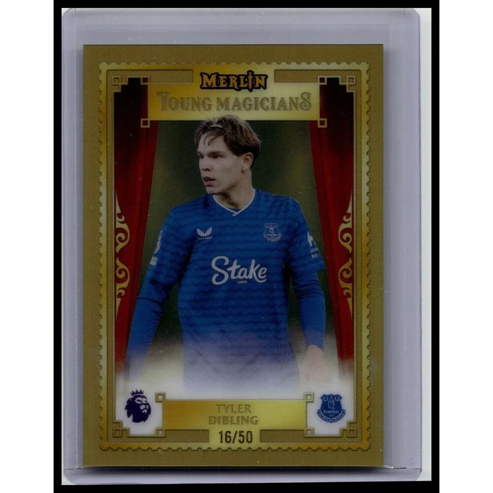 2026 Merlin EPL Tyler Dibling #YM-10 Everton Young Magicians Gold Refractor #/50